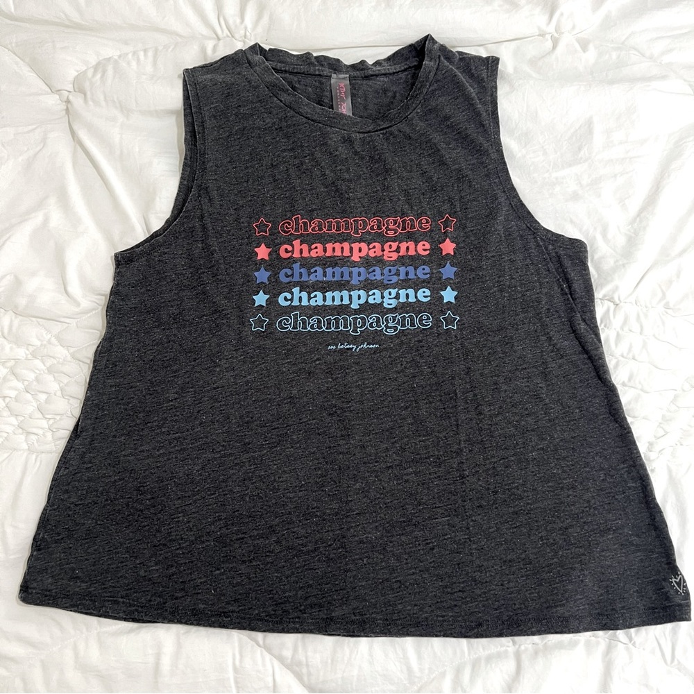 BETSEY JOHNSON Performance Champagne Top Gray size XL